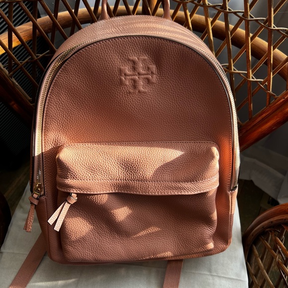 Tory Burch Blush Leather Backpack - Picture 1 of 8